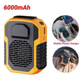 12000mAh Portable Waist Fan USB Rechargeable Air Conditioner Bladeless Mute Hanging Neck Fan Summer Mini Fan for Outdoor Sports