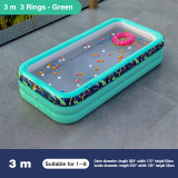 Inflatable Swimming Pool Rectangular Large Size Foldable Three Rings PVC Thicken Bath Tub For Family Children Pool Ocean Ball