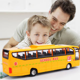 Car Model Kids Toys Simulation Bus with Light Music Inertial Vehicle Pull Back Cars Car Collection Educational Toy Children Gift