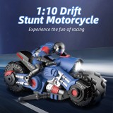 Rc Motorcycle Toys for Boys Electric Drift Motor Remote Control Car with LED Light 1:10 Rotate RC Stunt Bike Toy Childern Gift