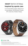 Smart Watch DT3 Mate AI Voice Assistant IPS Large Screen Women Men BT Calling NFC GPS Smart Wristwatch for Daily Wear