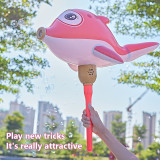 Automatic Bubble Gun Balloon Soap Bubble Machine Maker Large Inflatable Electric Handheld Dolphin Flashing Outdoor Kids Gift