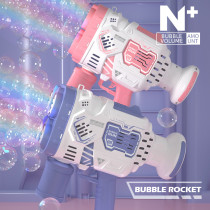 40 Holes Bubble Gun for Kids Automatic Bubble Rocket Rechargeable Bubble Toy Colorful Light Bubble Machine Outdoor Party Games