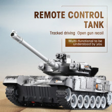 1:30 RC Crawler Tank Rotating Turret Kids Toy 2.4G Remote Control Car with Light and Sound Childern Gift Military Tank Model