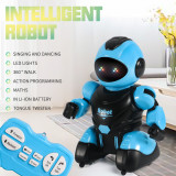 Mini RC Robot Toys for Boys Girls Intelligent Remote Control Robot with LED Light Action Programming Robots Perfect Chidren Gift