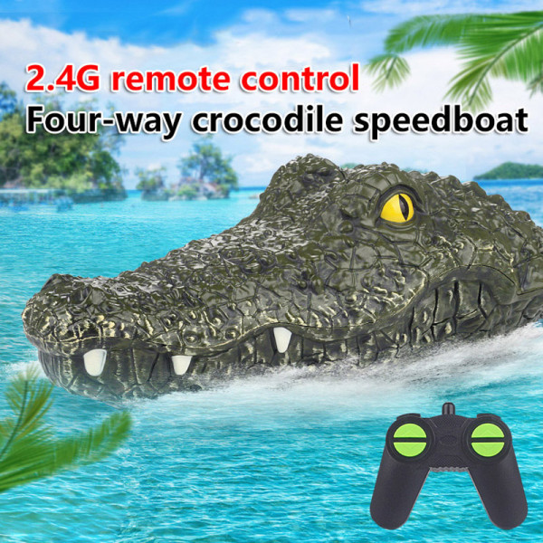 RC Crocodile Head 2.4G Remote Control Mischievous Toys Waterproof RC Boat Kids Toys 4 Channel Remote Control Speedboat Kids Gift