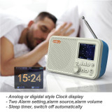 C10 DAB/DAB+ FM Digital Radio Rechargeable LED Speaker Portable Handsfree MP3 Music Player Broadcasting Radio Supports TF Card