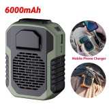 12000mAh Portable Waist Fan USB Rechargeable Air Conditioner Bladeless Mute Hanging Neck Fan Summer Mini Fan for Outdoor Sports