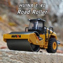 Huina 1:40 Metal Model Road Roller Toys for Boys Construction Truck Engineering Vehicle Diecast Childern Gifts Collection 1915