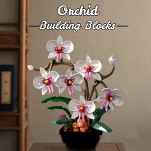 Orchid Small Building Blocks Floral Potting DIY Bricks Assemble Toys Decoration Toys Simulation Flowers Valentines Day Gift