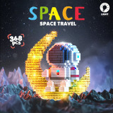 Toys Figure Space Astronaut Building Blocks with Lights Kids Toy Mini Brick Diy Assembly Toy Model Building Blocks Childern Gift
