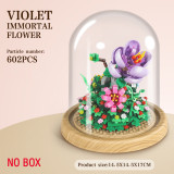 Flower Micro Building Blocks Diy Mini Bricks Home Decoration 3D Model Rose Lily Violet Multiflora Block Girls Gift Kids Toys