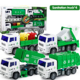 3/4Pcs Cars Trucks Model Set Sanitation Truck Toy Sprinkler Large Fall-Resistant Toys for Kids Toys for Boys 5 Years Old Gift