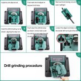 Multifunctional Drill Bit Sharpener Bench Mounting Electric Kitchen Knife Sharpener Angle Adjustable for Knife Chisel HSS Drill