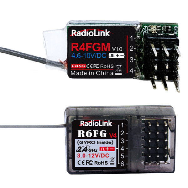 R6FG/R4FGM Remote Control Mini Receiver 6/4 CH 2.4G Receiver with Gyroscope for RC Car Ship Transmitter RC4GS V2/RC6GS V2 Radio