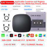 CarPlay Ai Box 3+32GB QCM2290 4-Core CPU Android 11.0 Built-in GPS Wireless Carplay Android Auto For Toyota Volvo VW Kia Benz MG