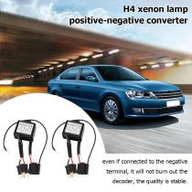 1 Pair Car LED Headlight Reversed Polarity Converter Black Positive Negative Polar Switch Harness Adapter for H4 Xenon Lamp