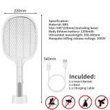 3000V Mosquito Killer Racket USB Rechargeable Electric Fly Swatter  Summer Mosquito Trap Racket Anti Insect Bug Zapper for Home