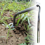 2 In 1 Loose Soil Grass Rooting Remover Ergonomic Handle Manual Uprooting Weeding Tool Hand Weeding Removal Puller Garden Shovel