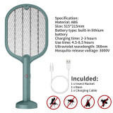 3000V Mosquito Killer Racket USB Rechargeable Electric Fly Swatter  Summer Mosquito Trap Racket Anti Insect Bug Zapper for Home