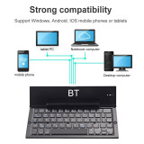 Foldable Tablet Keyboard Aluminium Alloy Small Keyboard Lightweight Dustproof Bluetooth-compatible for IOS Windows Android
