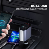 4 in 1 USB Car Fast Charger Super Fast Charge Type C for Apple USB Charger Socket Digital Display Car Power Adapter 86W PD QC3.0
