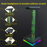 RGB Headphone Bracket Space Saving Headset Display Stand Desktop Organizer Head Mounted Headphone Stand Rack for Table Supplies