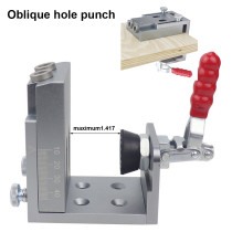 Pocket Hole Jig Kit 9MM Drilling Locator Puncher Tools Precision Carpentry Locator Hole Puncher Aluminum Alloy for Woodworking