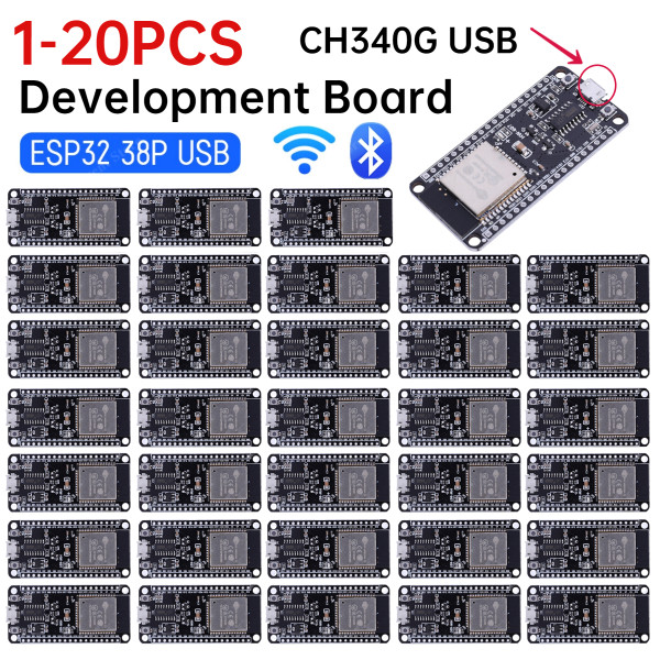 1-20PCS ESP32 Development Board USB CH340G WiFi+Bluetooth Ultra-Low Power Consumption Dual Core ESP-32 ESP-32S Wireless Module