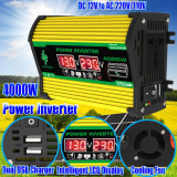 12V To 220V/110V Power Converter 4000W Intelligent Power Inverter Dual USB Vehicle Smart Inverter Dual LCD Display Quick Charge
