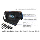 For Rog Ally Docking Station with Cooling Fan HDMI-compatible 2.0 4k@60hz Gigabit Ethernet 3 USB 3.0 Port for Steam Deck Dock