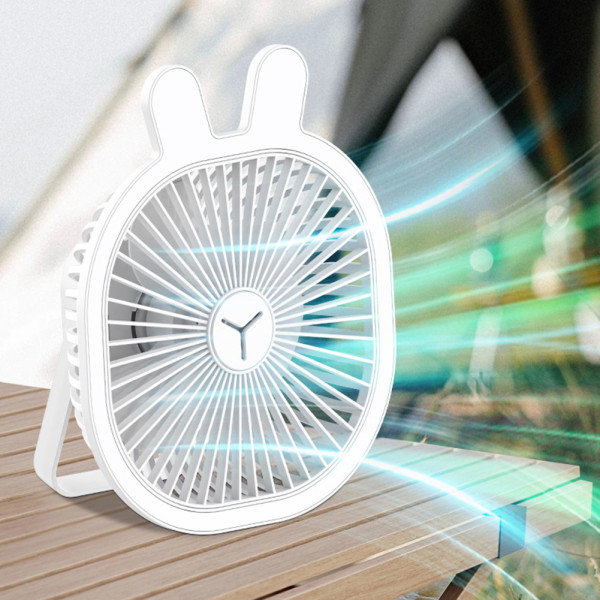 1200mAh Air Cooling Fan with LED Light USB Desk Fan 3-Speed Wind Adjustment Ceiling Fan Small Cooling Ventilador For Home Office