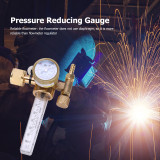 All Brass Argon Pressure Reducer Professional G5/8 Gas Flow Regulator Fall Prevention Explosion-proof for Welding Gas Cylinder