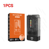 1-5PCS V10 EDC Flashlight Keychain Light Type-C Rechargeable Mini Torch Work Light With Magnet UV Beep Portable Camping Lantern