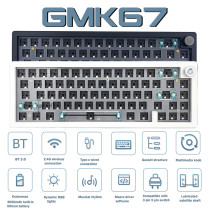 GMK67 Customized Mechanical Keyboard RGB Backlit USB Bluetooth 2.4G Wireless 3 Modes Hot Swappable Mechanical Keyboard No Switch