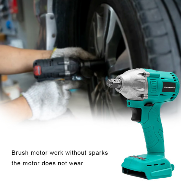 Cordless Lithium Battery Drill 1/2 Socket Electric Impact Wrench Rechargeable Electric Impact Spanner for Makita 18V-21V Battery