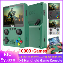 X6 Handheld Game Console 3.5 Inch IPS Screen Retro Game Player 3D Joystick  Built-in 10000+Games For 8/16/32Bit Arcade Game Gift