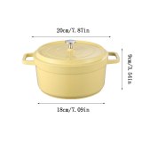 Two Ear Enamel Pot Home Soup Congee Instant Noodles Die-casting Aluminum Enamel Pot Induction Cooker Available