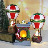 Christmas Resin Ornaments Christmas Luminous Old Man Snowman Fireplace Night Light Object Gift Decoration