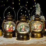 Christmas Decorations Water Globe Light Martini Light Floating Snow Snowflake Luminous Retro Wind Lamp Gift Ornaments