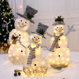 Indoor Outdoors Garden Christmas Snowman Decoration Lamp LED Foldable for Shopping Mall Hotel Window Christmas Tree Ornaments
