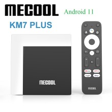 MECOOL KM7 Plus TV Box Android 11 Google TV Amlogic S905Y4 2GB DDR4 16GB EMMC 100M LAN Internet IP TV  Smart TV Player
