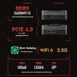 SZBOX AMD Ryzen 7 7840HS MINI PC WIFI6 BT5.2 Wins 11 Pro DDR5 5600M M.2 2280 NVME SSD 5.1GHz 8 Cores 16 Threads Gaming Computer