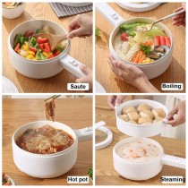 220V Multifunction Pot Integrated Electric Cooking Pot Household Pot Breakfast Machine Frying Pan Steamer Hot Pot 1.5L