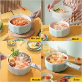 110V/220V Electric Frying Pan Multifunctional Dormitory Noodle Pot Electric Hot Pot Household Kitchen Non-stick Rice Cooker 1.5L