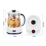 1.5L Smart Health Pot High Borosilicate Glass Flower Teacup Multifunctional Intelligent Electric Kettle Tea Maker Decoction
