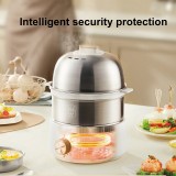 220V Home Double Layer 304 Stainless Steel Egg Steamer Multi-function Timing Automatic Power-Off Breakfast Machine 7-14 piece