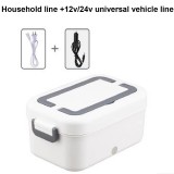 220V 12V Car Electric Lunch Box Water Free Heating Bento Box 304 Stainless Steel Thermostatic Heating Food Warmer For Office 1L