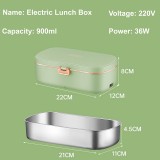 900ml Electric Heating Lunch Box Without Water Injection Heating Bento Box Insulation Lunch Box Can Be Plugged In Heated 220V