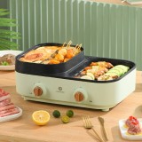 1500W Electrics Hot Pot Yuanyang Pot Multifunction High Capacity 3L Electric Cooker Non-Stick Grill Pan Kitchen Tools 1-3 People